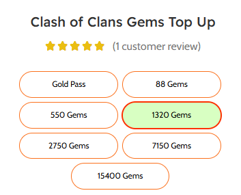 Clash of Clans Gems Top Up